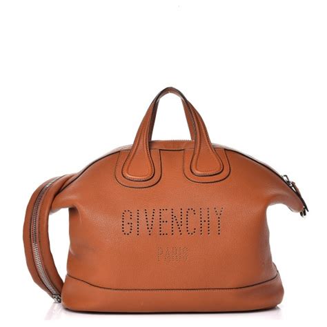 GIVENCHY Calfskin Perforated Large Nightingale Hazel